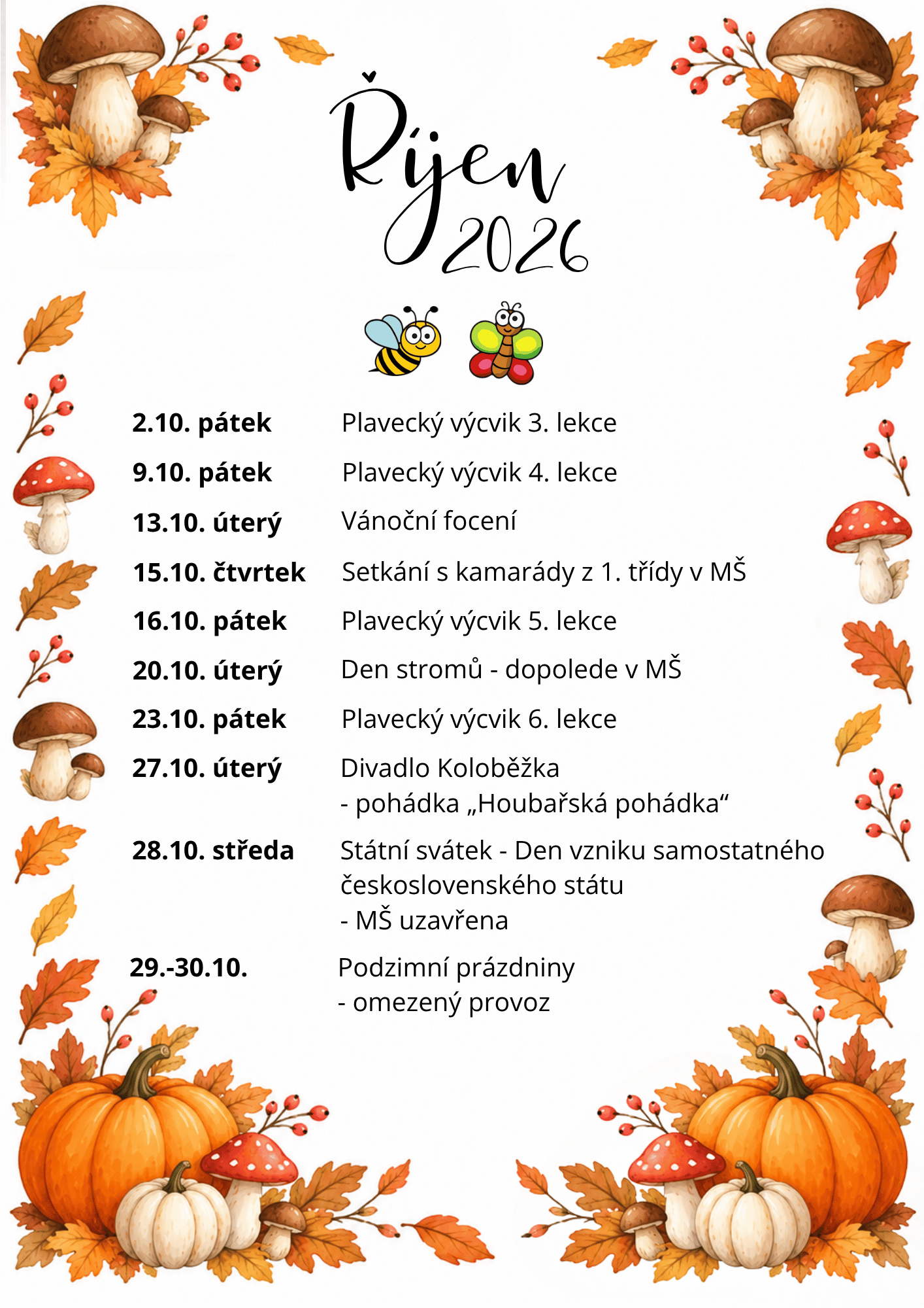říjen MŠ Kunčičky baška